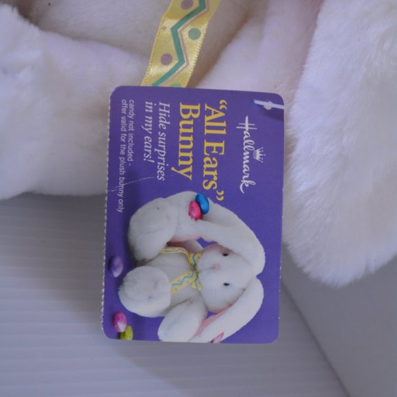 NWT Hallmark All Ears Plush Easter Bunny Rabbit Surprise Pockets 8" Cuddle Toy - Picture 3 of 12